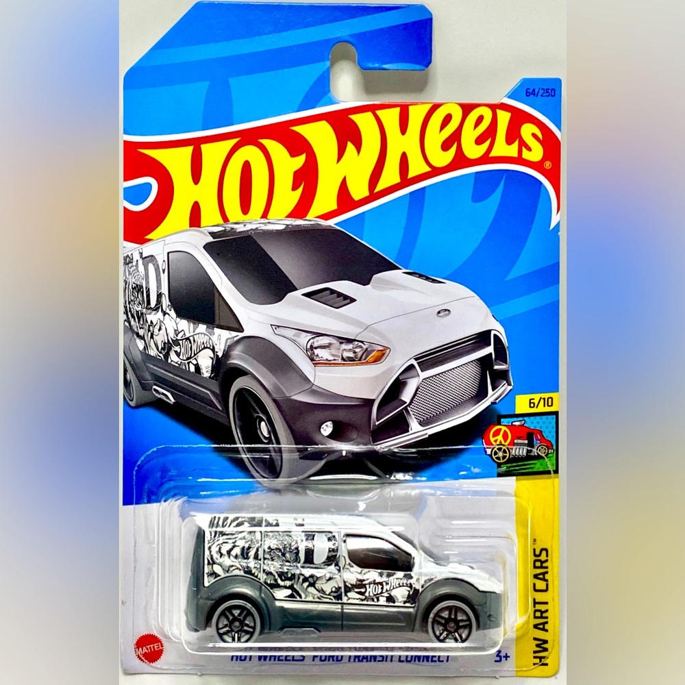 ✅ 🚗 4/20 🚗 NEW MATTEL HOT WHEELS 6/10 HW ART CARS FORD TRANSIT CONNECT #64/250